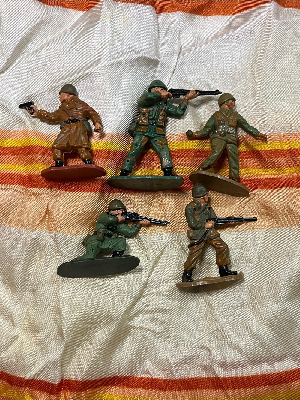 Antique Green and Brown Military Figurine Set